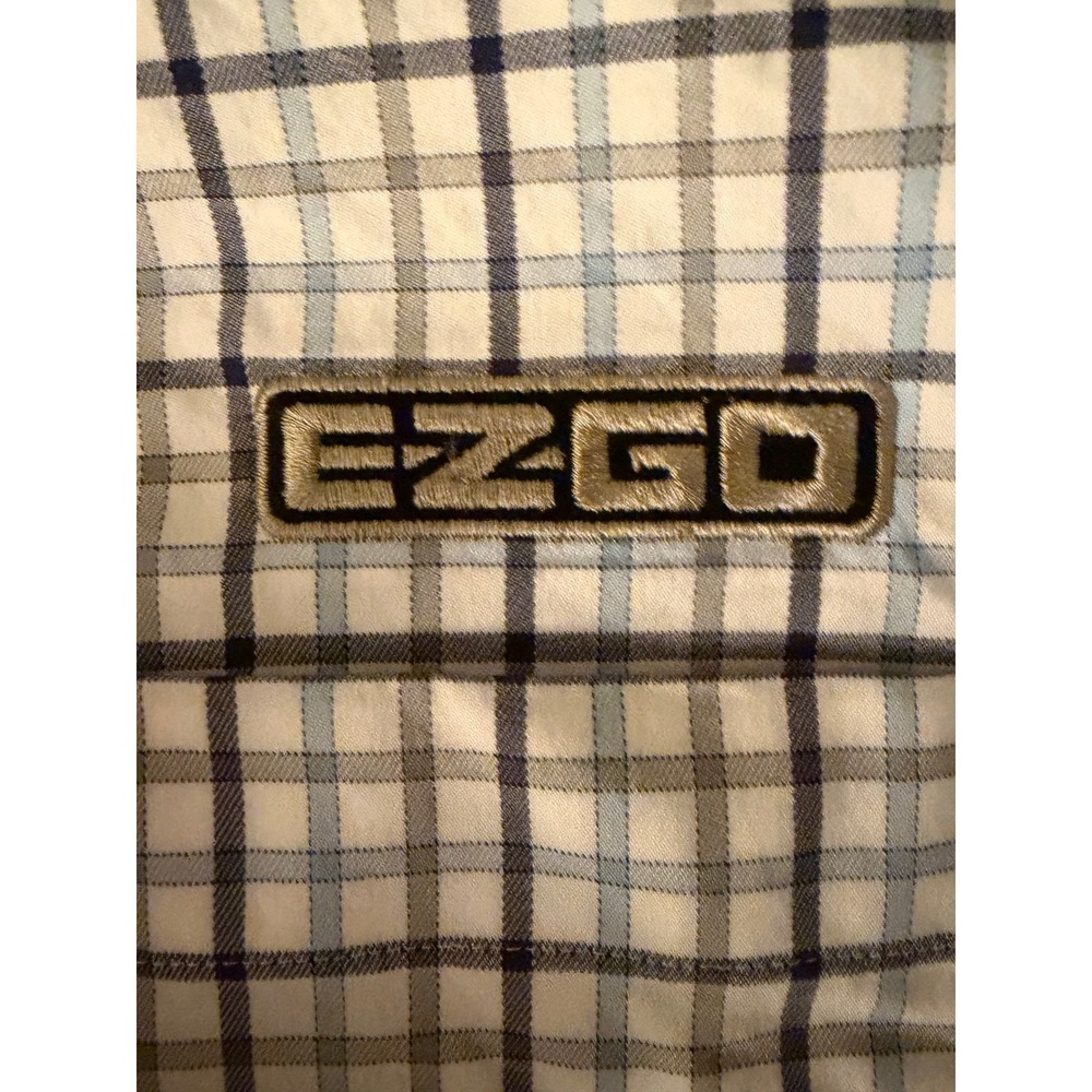 Peter Millar Button Down Shirt Mens Medium Blue Check EZGO Long Sleeve - Picture 8 of 8